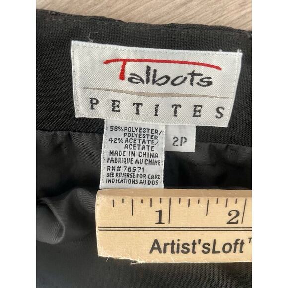 Talbots Skirt Women's Size 2 Petite Black Business Casual Elegant Classy Skirt - Picture 4 of 4